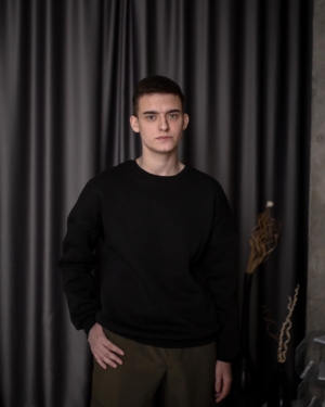 Світшот на флісі мінімалізм - зелений, 158